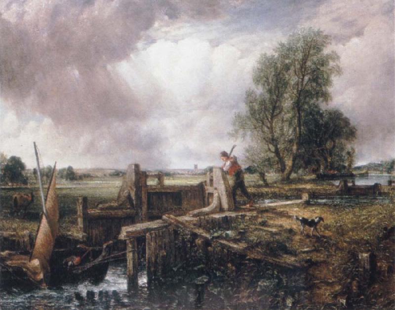 John Constable A voat passing a lock France oil painting art